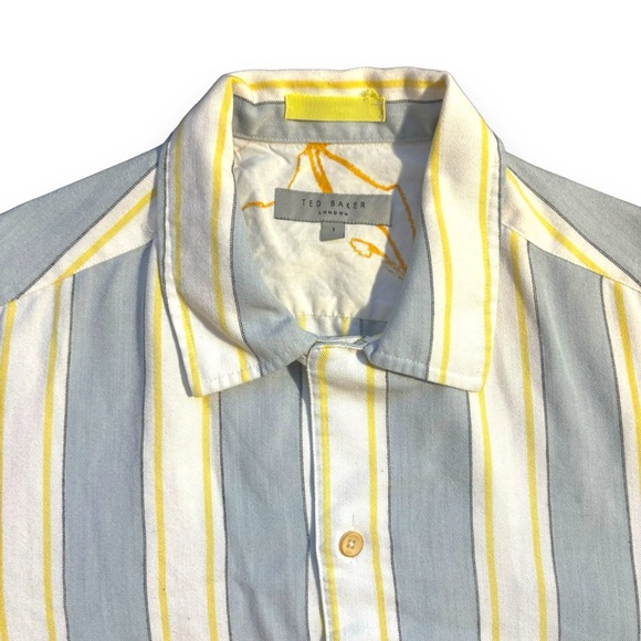 Ted Baker Striped Button Down Shirt size 1(small) - Picture 2 of 12